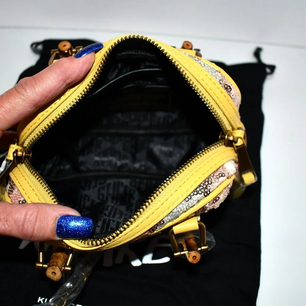 Kurt Geiger Floral Quilted Crossbody Bag in Yellow, Pink, White, Blue, Brown - Picture 3 of 10